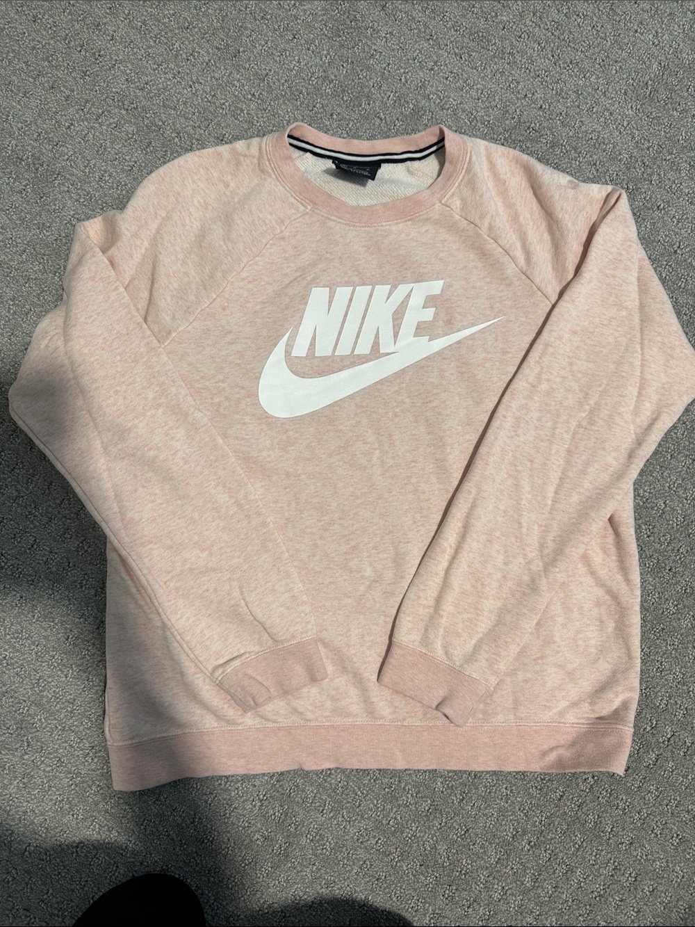 Nike Men’s Crewneck Sweatshirt - Light Pink with White Logo